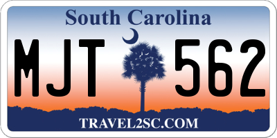 SC license plate MJT562