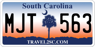 SC license plate MJT563