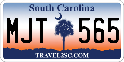 SC license plate MJT565