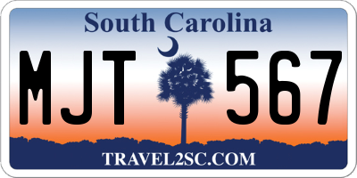 SC license plate MJT567