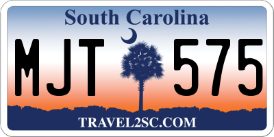 SC license plate MJT575