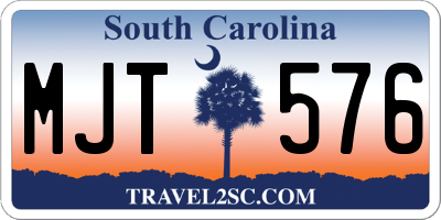 SC license plate MJT576