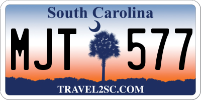 SC license plate MJT577