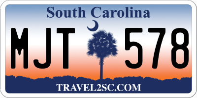 SC license plate MJT578