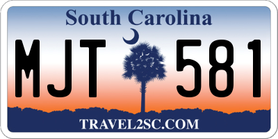 SC license plate MJT581