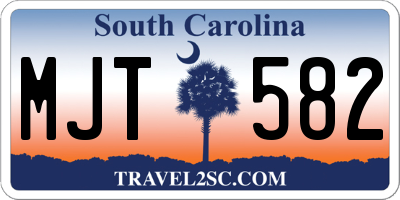 SC license plate MJT582