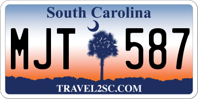 SC license plate MJT587