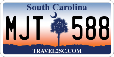 SC license plate MJT588
