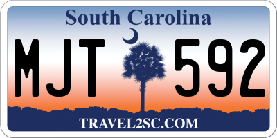 SC license plate MJT592