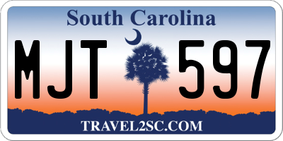 SC license plate MJT597