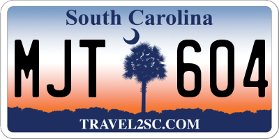 SC license plate MJT604