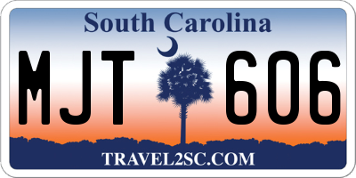 SC license plate MJT606