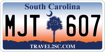 SC license plate MJT607