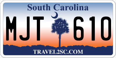 SC license plate MJT610