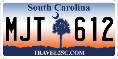 SC license plate MJT612