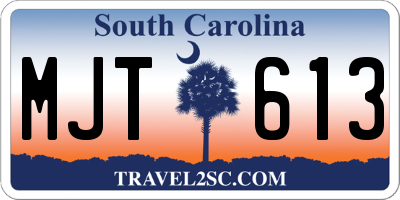 SC license plate MJT613