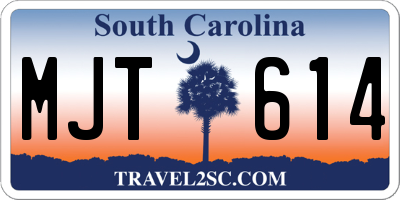 SC license plate MJT614