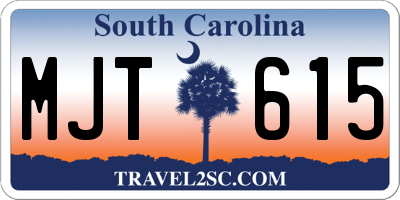 SC license plate MJT615
