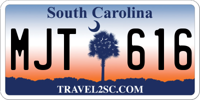 SC license plate MJT616