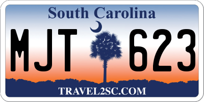 SC license plate MJT623