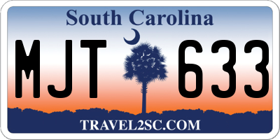 SC license plate MJT633