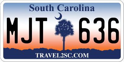 SC license plate MJT636