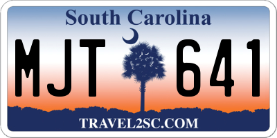 SC license plate MJT641