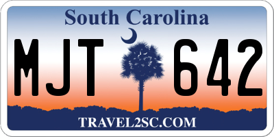 SC license plate MJT642