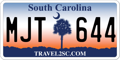 SC license plate MJT644