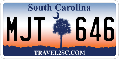 SC license plate MJT646