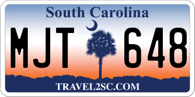 SC license plate MJT648