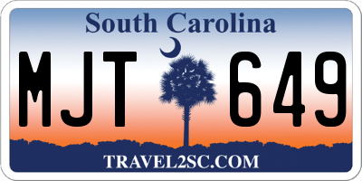 SC license plate MJT649