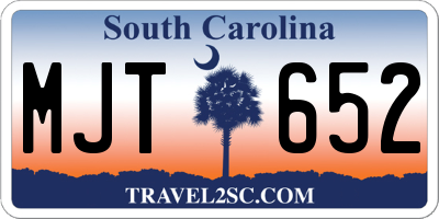 SC license plate MJT652