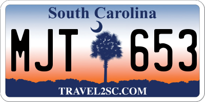 SC license plate MJT653