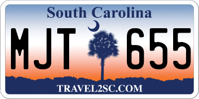 SC license plate MJT655