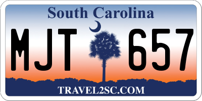 SC license plate MJT657