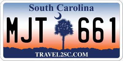 SC license plate MJT661