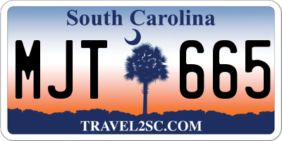 SC license plate MJT665
