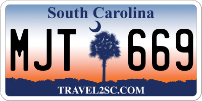 SC license plate MJT669