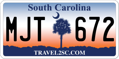 SC license plate MJT672