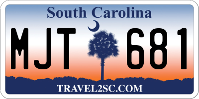 SC license plate MJT681