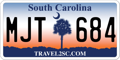 SC license plate MJT684
