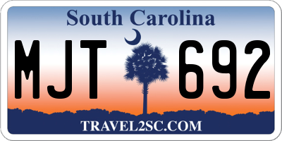 SC license plate MJT692