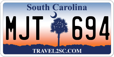 SC license plate MJT694