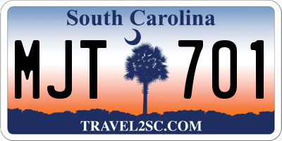 SC license plate MJT701
