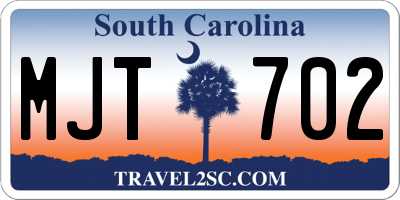SC license plate MJT702