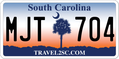 SC license plate MJT704