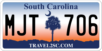 SC license plate MJT706