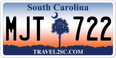 SC license plate MJT722