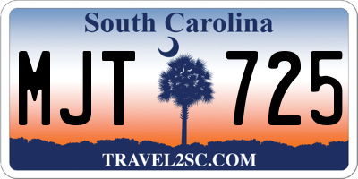 SC license plate MJT725